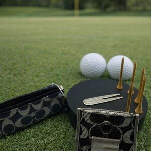 COACH  Navy and Silver Golf Accessory Set (8 piece set) NEW   UNISEX